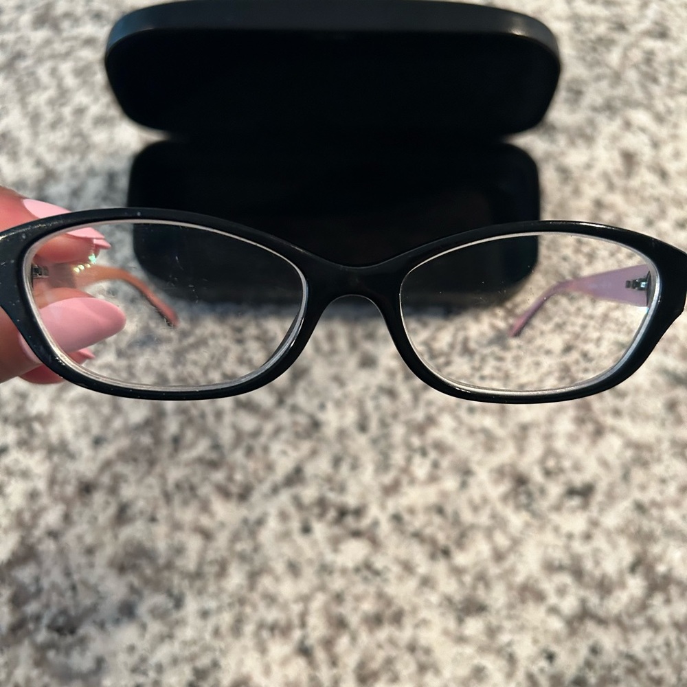 Pink a and black coach prescription glasses comes with case - Picture 4 of 5